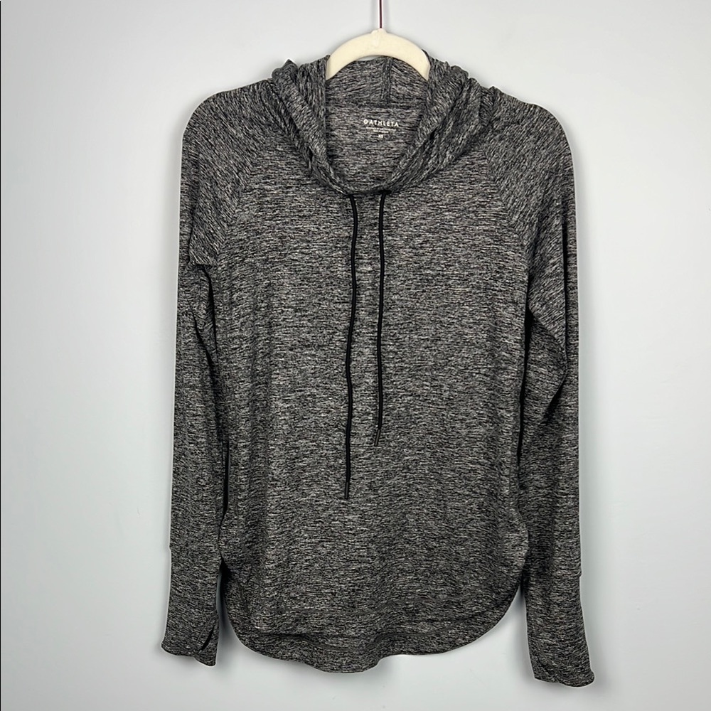 Athleta XS cowl neck hoodie gray athleisure top